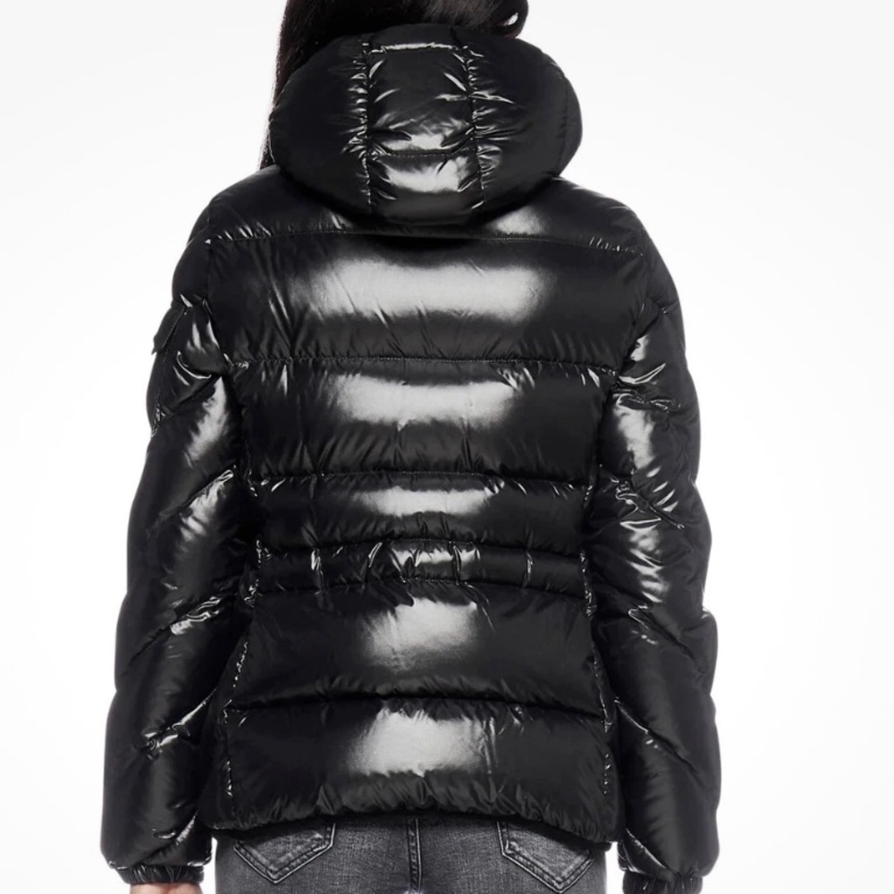 NWT Moncler Brouel Chevron Nylon Laque Down Quilted Jacket w Attached Hood sz2 - Picture 7 of 10